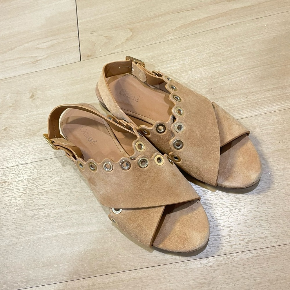 Chloe Sandals with Gold Accents